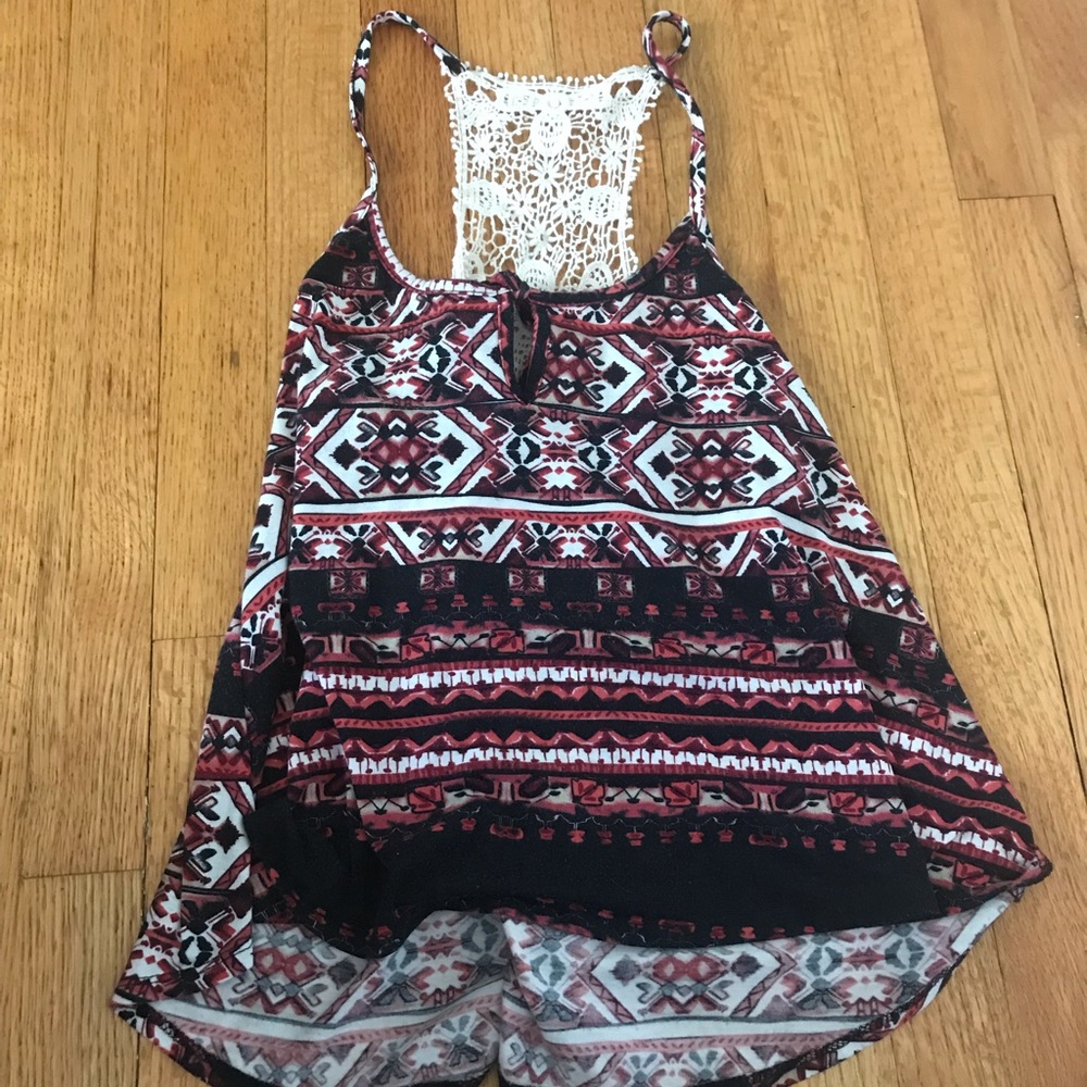 Floral razor back tank top